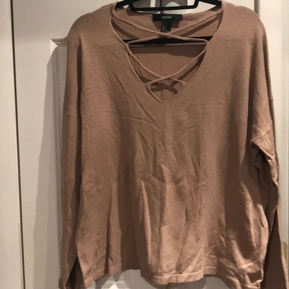 Cross front sweater